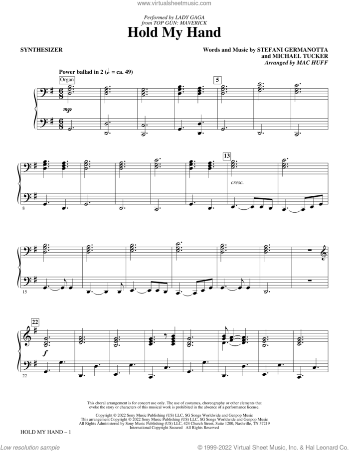 Hold My Hand (from Top Gun: Maverick) (arr. Mac Huff) (complete set of parts) sheet music for orchestra/band (Rhythm) by Mac Huff, Lady Gaga and Michael Tucker p/k/a BloodPop, intermediate skill level