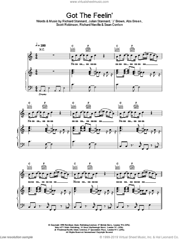 Got The Feelin sheet music for voice, piano or guitar by Ben Folds Five, intermediate skill level