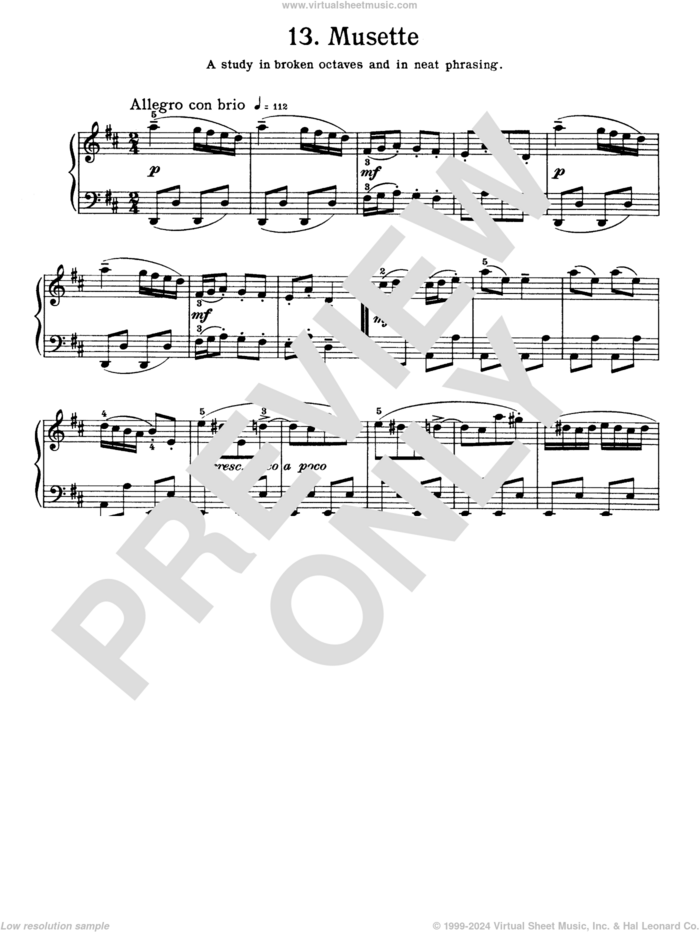 Musette In D Major, BWV Appendix 126 sheet music for piano solo by Johann Sebastian Bach and Walter Carroll, classical score, intermediate skill level