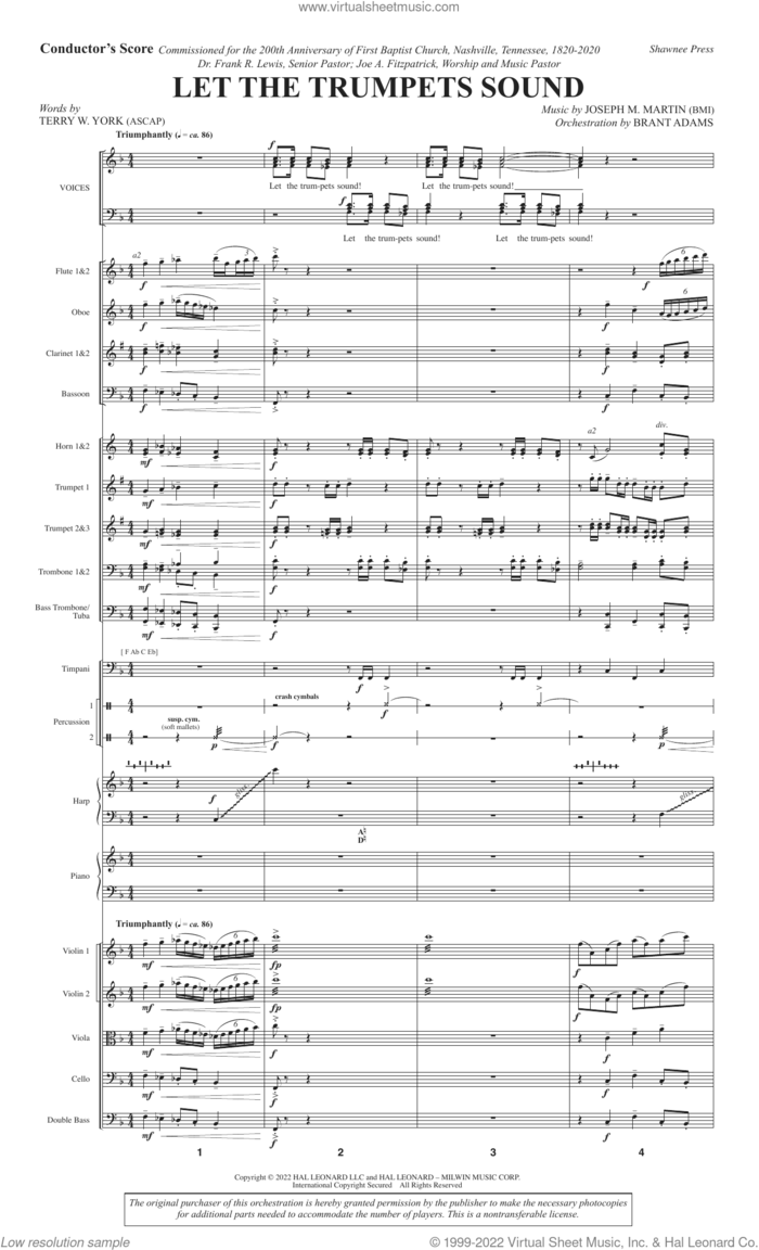 Let The Trumpets Sound (COMPLETE) sheet music for orchestra/band (Orchestra) by Joseph M. Martin, Terry W. York and Terry W. York and Joseph M. Martin, intermediate skill level