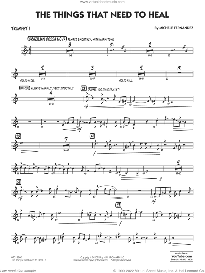 The Things That Need To Heal sheet music for jazz band (trumpet 1) by Michele Fernández, intermediate skill level