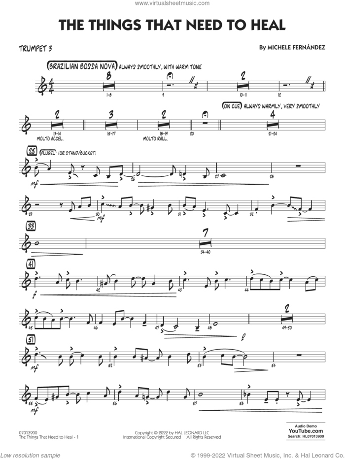 The Things That Need To Heal sheet music for jazz band (trumpet 3) by Michele Fernández, intermediate skill level
