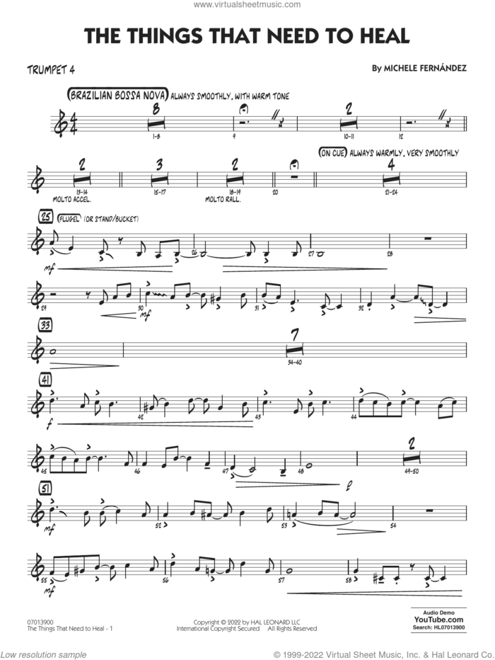 The Things That Need To Heal sheet music for jazz band (trumpet 4) by Michele Fernández, intermediate skill level