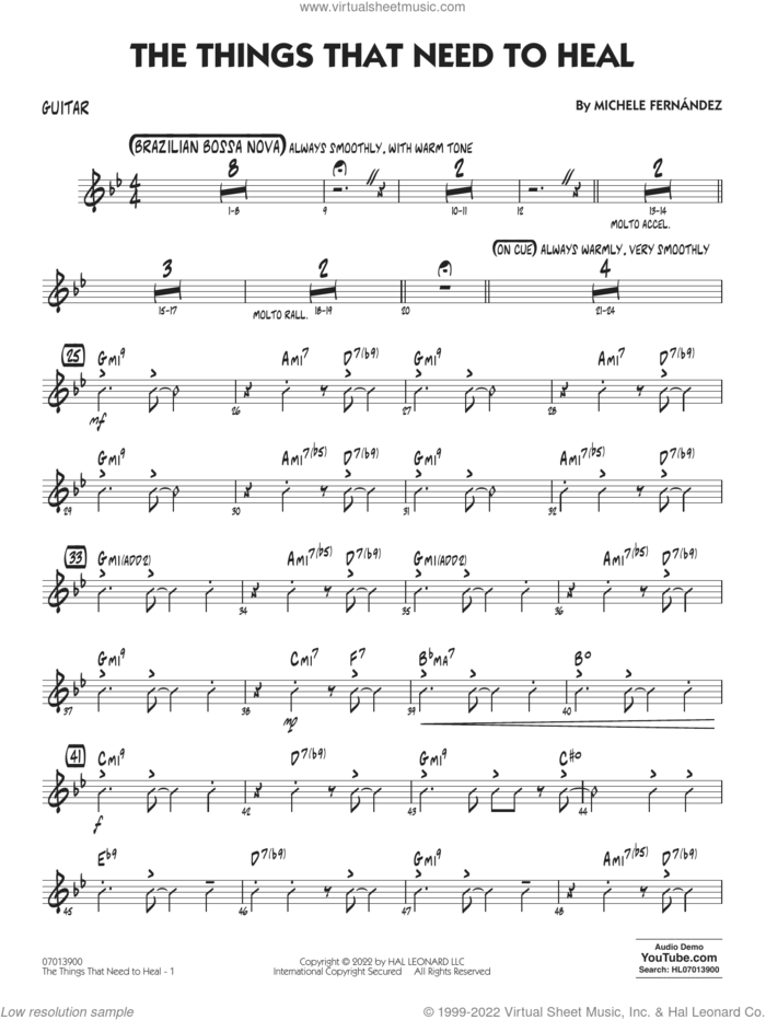 The Things That Need To Heal sheet music for jazz band (guitar) by Michele Fernández, intermediate skill level