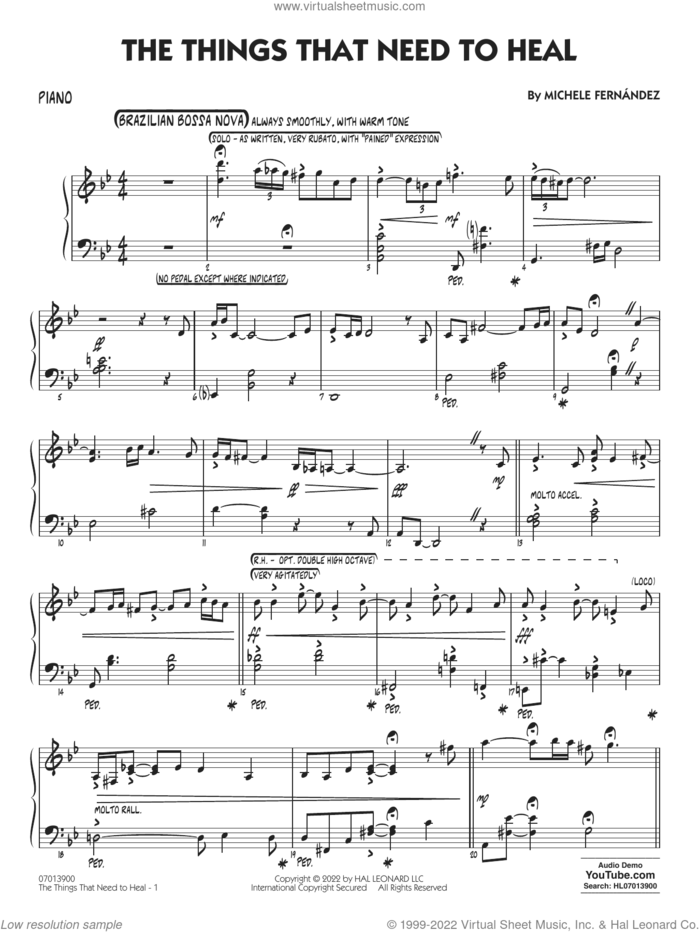 The Things That Need To Heal sheet music for jazz band (piano) by Michele Fernández, intermediate skill level