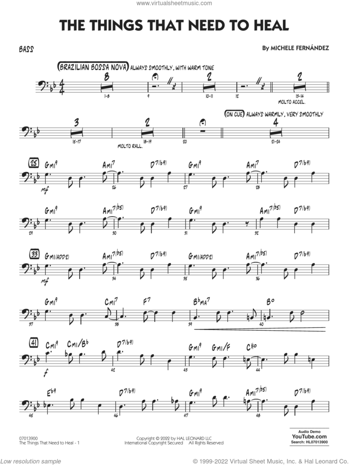 The Things That Need To Heal sheet music for jazz band (bass) by Michele Fernández, intermediate skill level