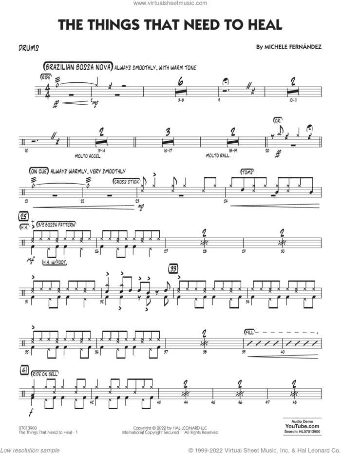 The Things That Need To Heal sheet music for jazz band (drums) by Michele Fernández, intermediate skill level