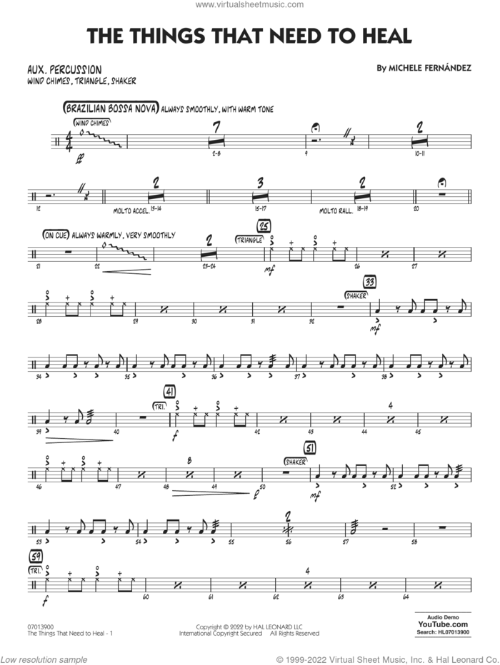 The Things That Need To Heal sheet music for jazz band (aux percussion) by Michele Fernández, intermediate skill level