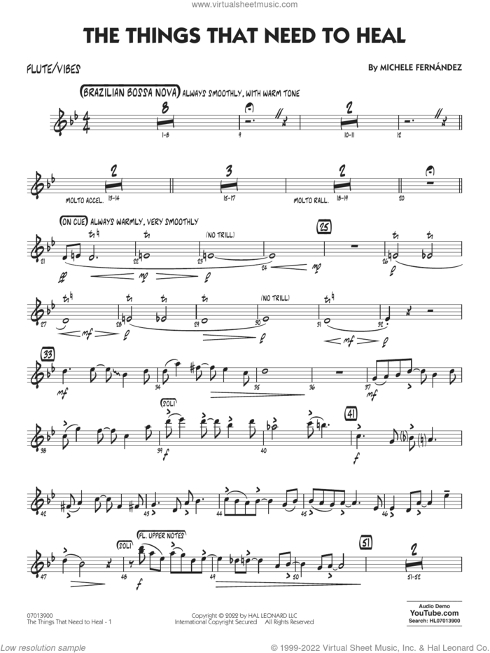 The Things That Need To Heal sheet music for jazz band (flute/vibes) by Michele Fernández, intermediate skill level