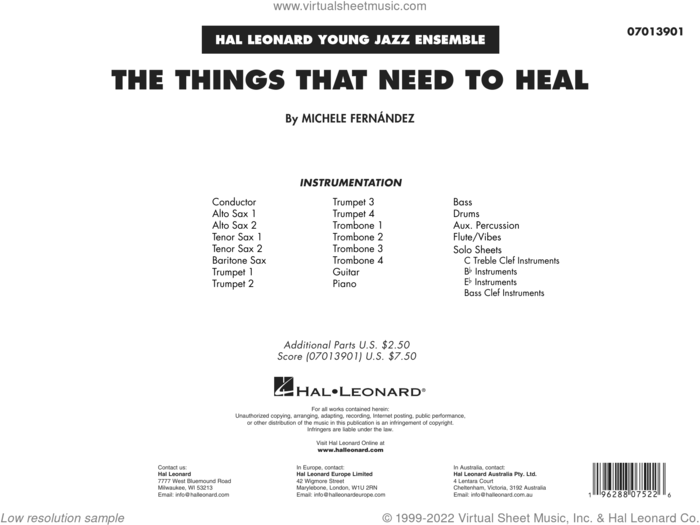 The Things That Need to Heal (COMPLETE) sheet music for jazz band by Michele Fernández, intermediate skill level