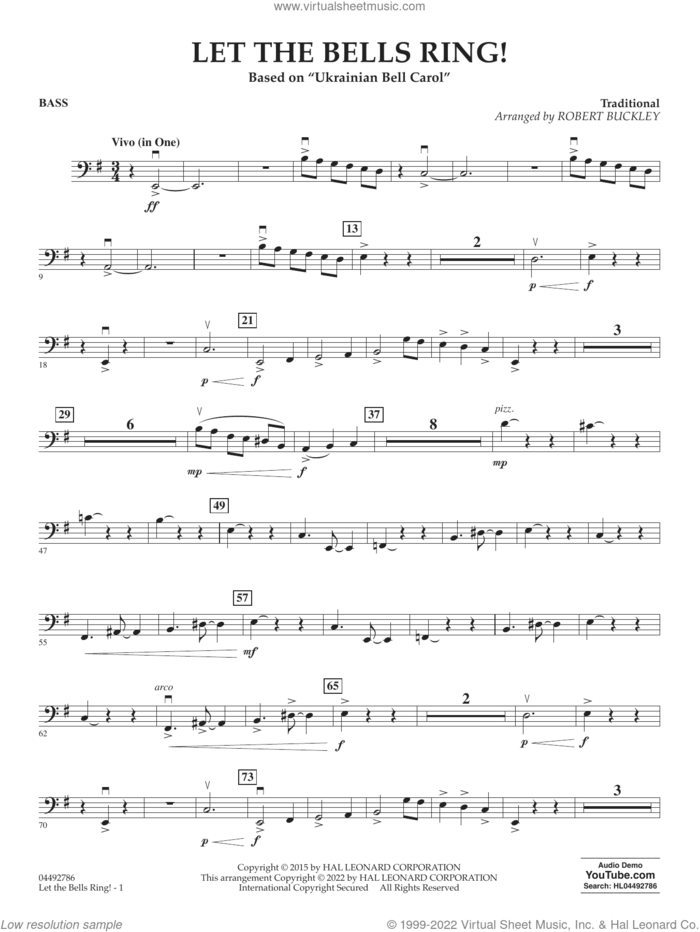 Let The Bells Ring! sheet music for orchestra (bass)  and Robert Buckley, intermediate skill level