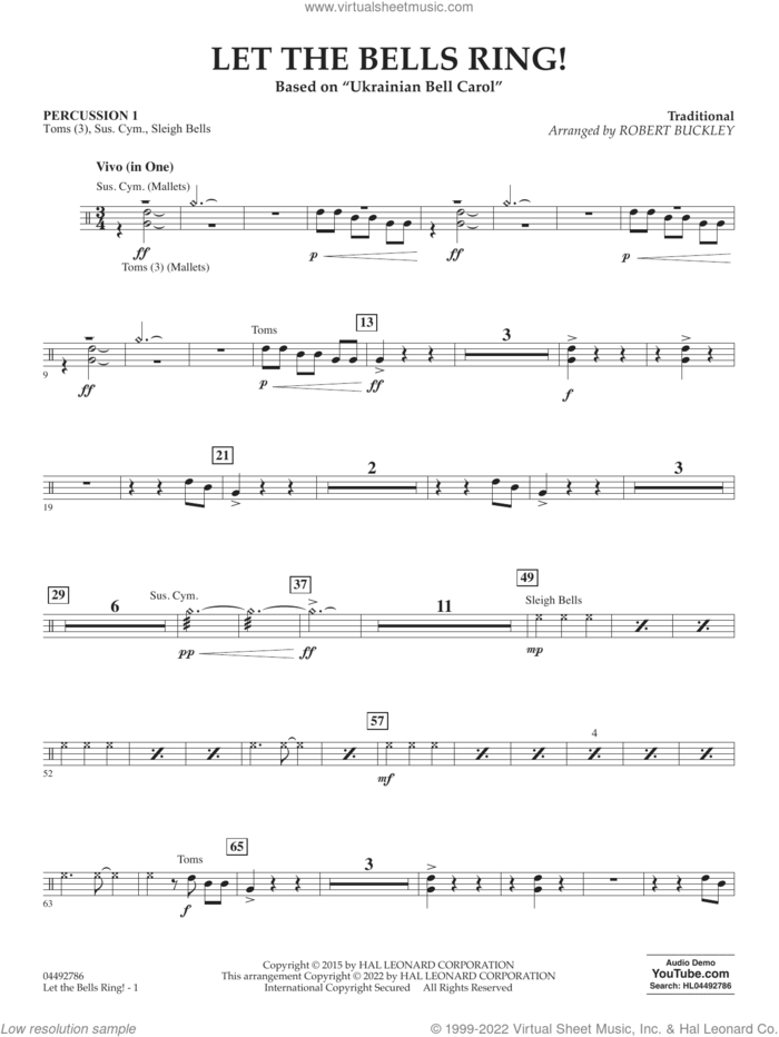 Let The Bells Ring! sheet music for orchestra (percussion 1)  and Robert Buckley, intermediate skill level