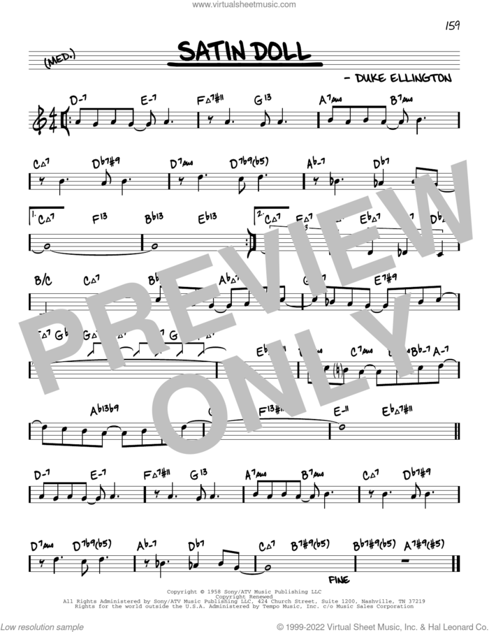 Satin Doll (arr. David Hazeltine) sheet music for voice and other instruments (real book) by Duke Ellington, David Hazeltine, Billy Strayhorn and Johnny Mercer, intermediate skill level