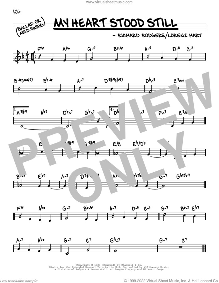 My Heart Stood Still (arr. David Hazeltine) sheet music for voice and other instruments (real book) by Richard Rodgers, David Hazeltine, Artie Shaw, Stan Getz, Lorenz Hart and Rodgers & Hart, intermediate skill level