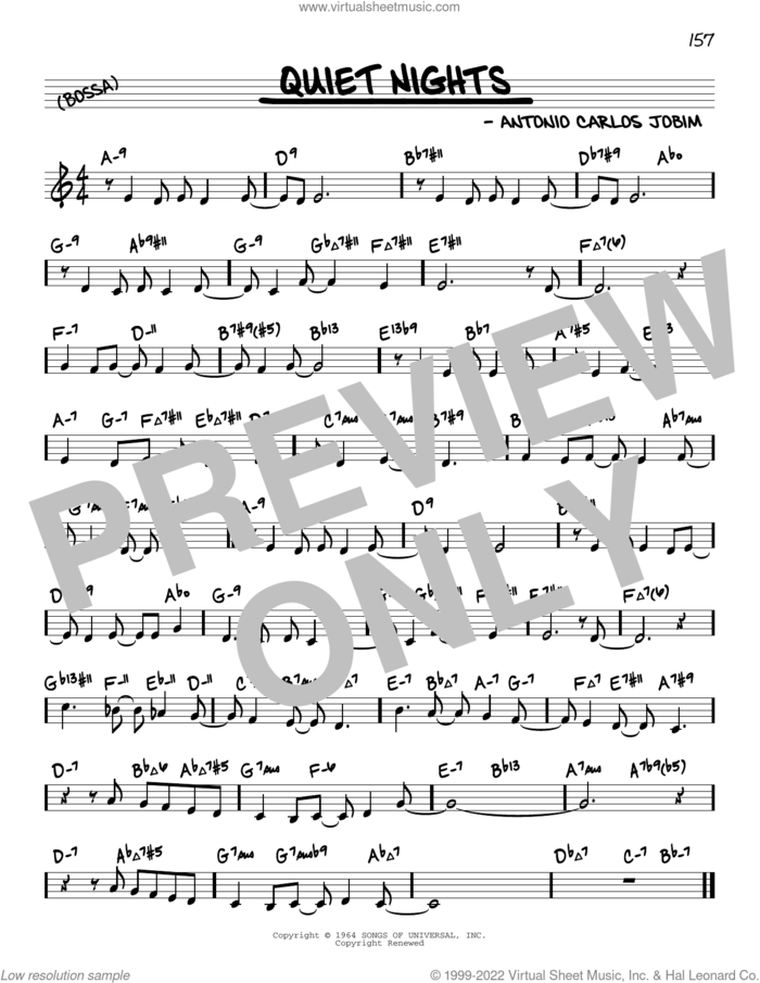Quiet Nights Of Quiet Stars (Corcovado) (arr. David Hazeltine) sheet music for voice and other instruments (real book) by Antonio Carlos Jobim, David Hazeltine and Eugene John Lees, intermediate skill level