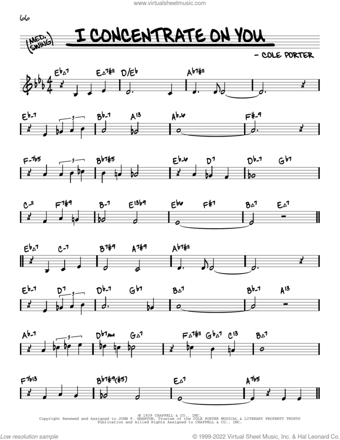 I Concentrate On You (arr. David Hazeltine) sheet music for voice and other instruments (real book) by Cole Porter and David Hazeltine, intermediate skill level