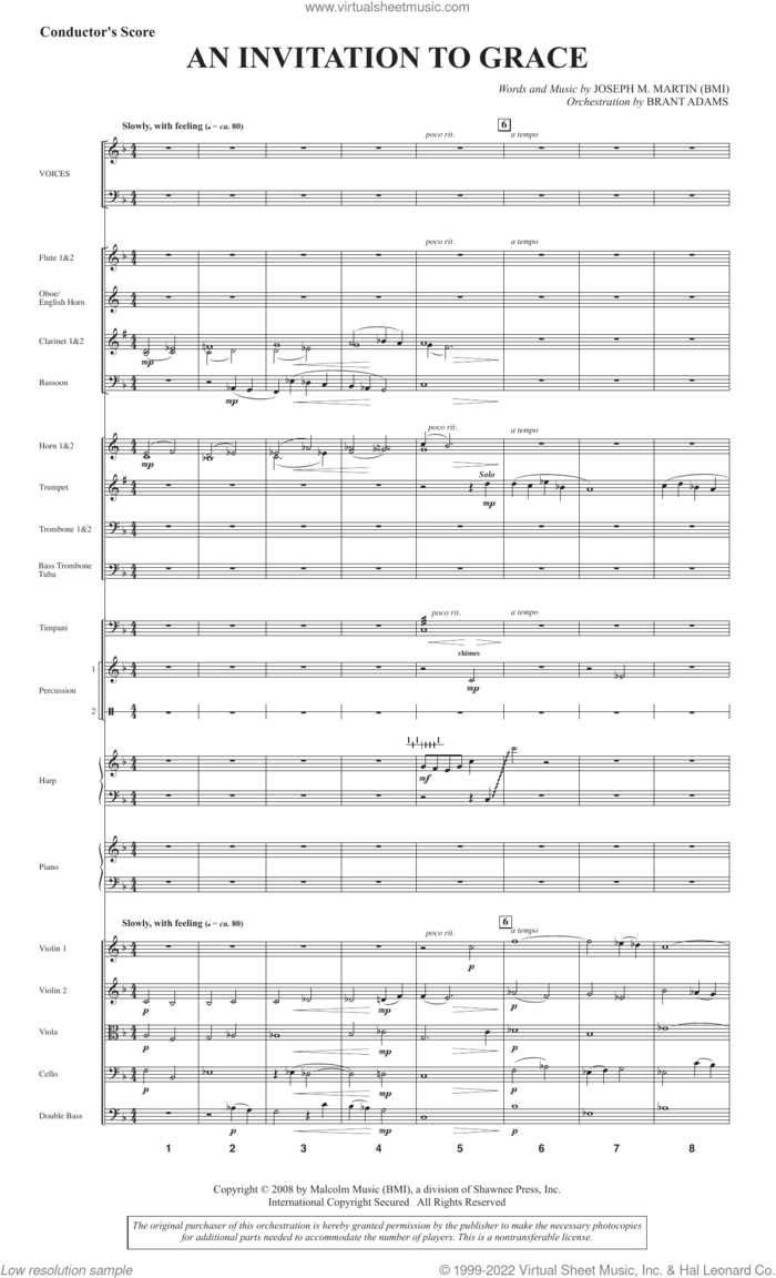An Invitation To Grace (COMPLETE) sheet music for orchestra/band (Orchestra) by Joseph M. Martin, intermediate skill level
