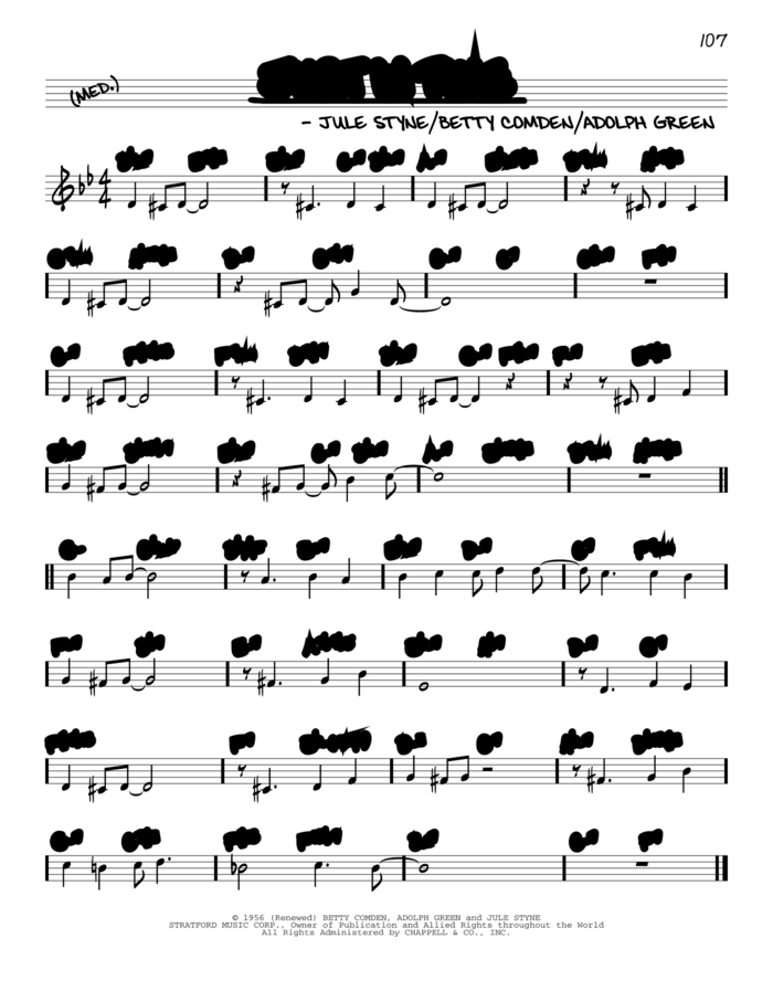 Just In Time (arr. David Hazeltine) sheet music for voice and other instruments (real book) by Jule Styne, David Hazeltine, Adolph Green and Betty Comden, intermediate skill level