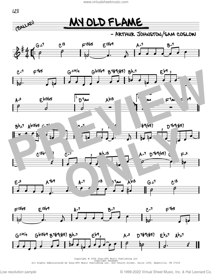 My Old Flame (arr. David Hazeltine) sheet music for voice and other instruments (real book) by Arthur Johnston, David Hazeltine and Sam Coslow, intermediate skill level