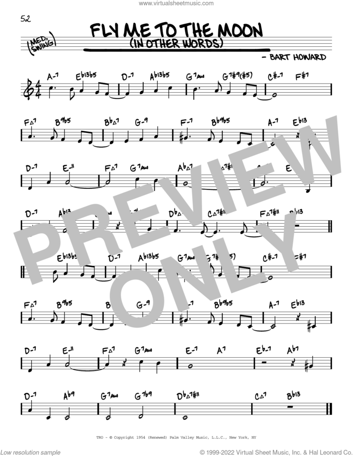 Fly Me To The Moon (In Other Words) (arr. David Hazeltine) sheet music for voice and other instruments (real book) by Tony Bennett, David Hazeltine and Bart Howard, intermediate skill level