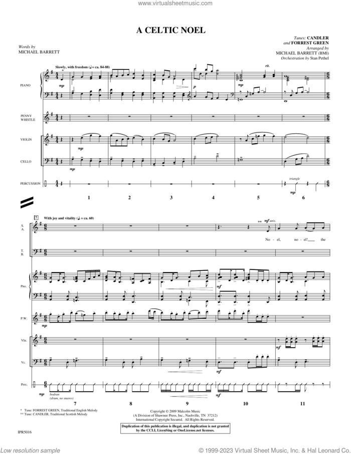A Celtic Noel (COMPLETE) sheet music for orchestra/band by Michael Barrett, intermediate skill level