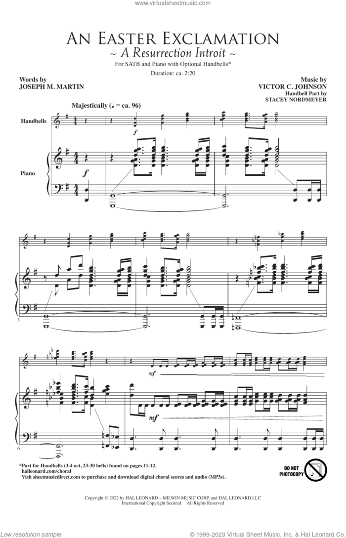 An Easter Exclamation (A Resurrection Introit) sheet music for choir (SATB: soprano, alto, tenor, bass) by Victor Johnson and Joseph M. Martin and Victor C. Johnson and Joseph M. Martin, intermediate skill level