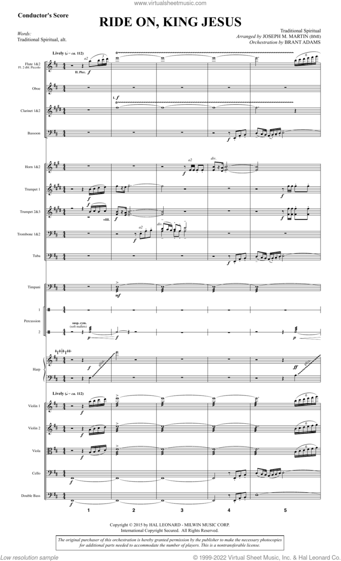 Ride On, King Jesus (arr. Joseph M. Martin) (COMPLETE) sheet music for orchestra/band (Orchestra) by Joseph M. Martin and Miscellaneous, intermediate skill level