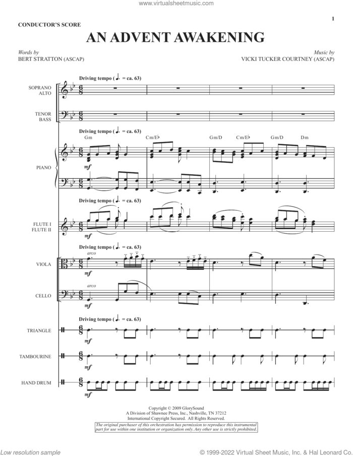 An Advent Awakening (COMPLETE) sheet music for orchestra/band by Vicki Tucker Courtney and Bert Stratton, intermediate skill level