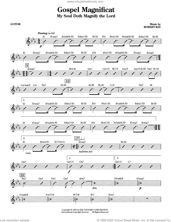 Gospel Magnificat (complete set of parts) sheet music for orchestra/band (Rhythm) by Robert Ray and Luke 1:46-55, intermediate skill level