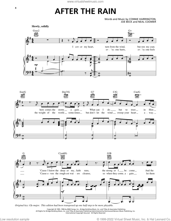 After The Rain sheet music for voice, piano or guitar by Aaron & Jeoffrey, Connie Harrington, Joe Beck and Neal Coomer, intermediate skill level