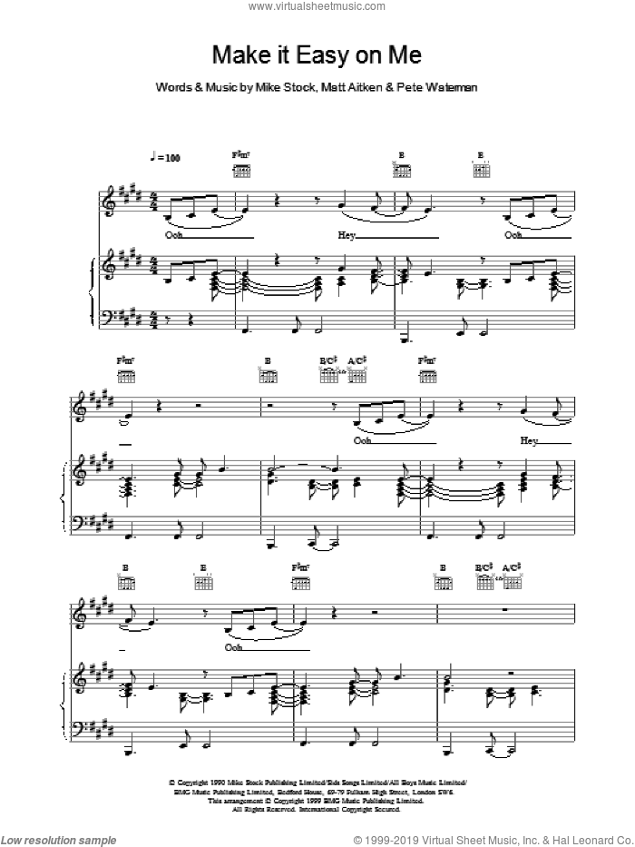 Make It Easy On Me sheet music for voice, piano or guitar by Steps, intermediate skill level