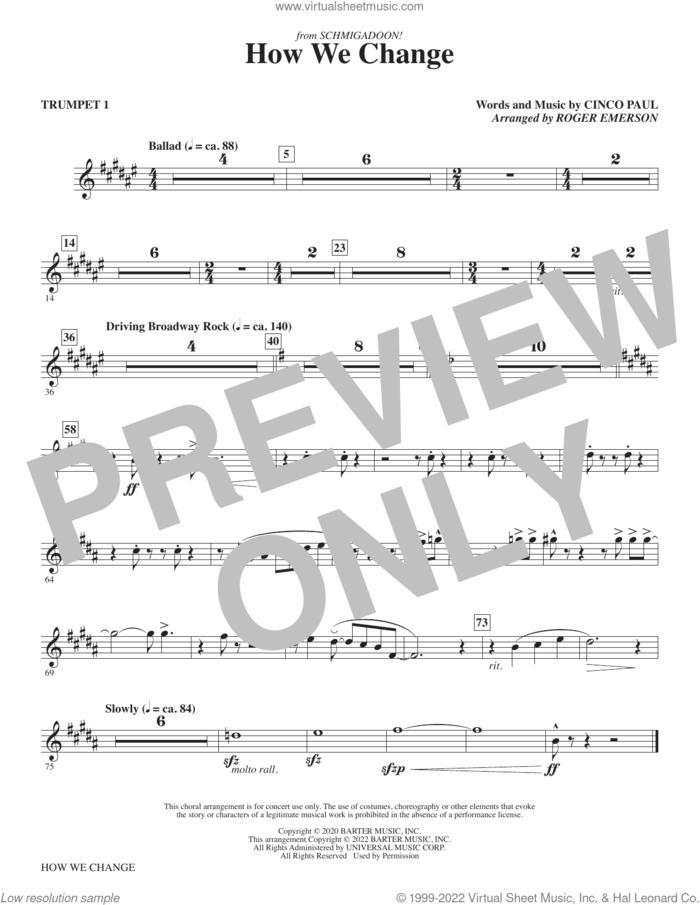 How We Change (Schmigadoon Finale) (from Schmigadoon!) (arr. Roger Emerson) (complete set of parts) sheet music for orchestra/band (Instrumental Accompaniment) by Roger Emerson and Cinco Paul, intermediate skill level