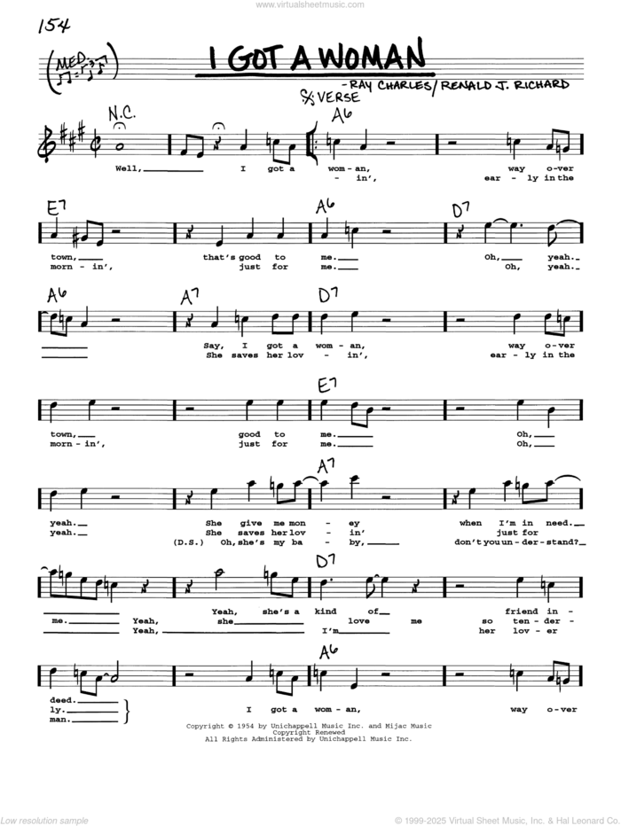I Got A Woman sheet music (real book with lyrics) (PDF)