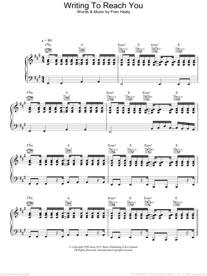 Writing To Reach You sheet music for voice, piano or guitar by Merle Travis, intermediate skill level