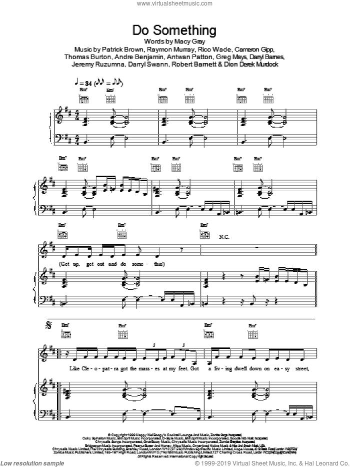 Do Something sheet music for voice, piano or guitar by Macy Gray, intermediate skill level