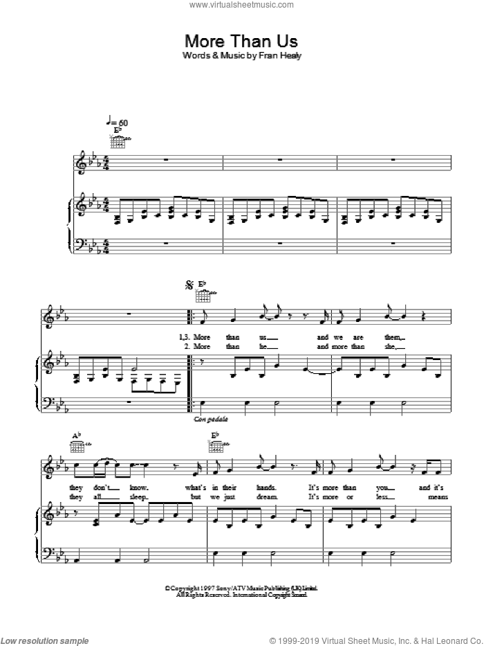 More Than Us sheet music for voice, piano or guitar by Merle Travis, intermediate skill level