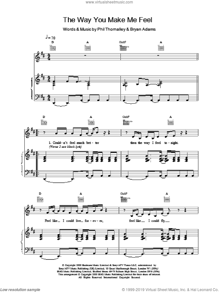 The Way You Make Me Feel sheet music for voice, piano or guitar by Ronan Keating, intermediate skill level