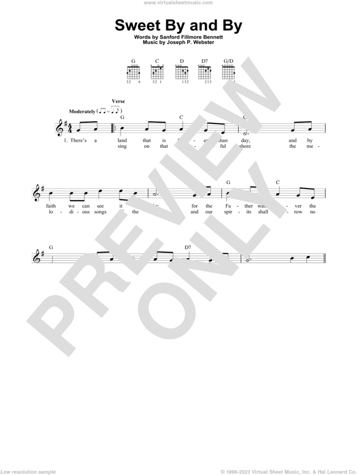Sweet By And By sheet music for guitar solo (chords) by Sanford Fillmore Bennett and Joseph P. Webster, easy guitar (chords)