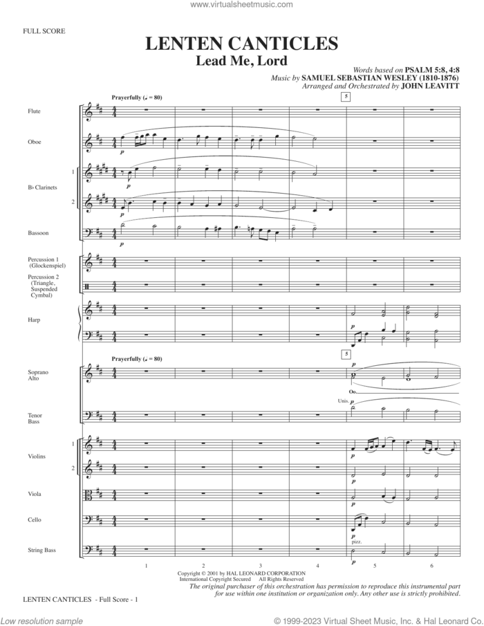Lenten Canticles (A Passion Cantata) (COMPLETE) sheet music for orchestra/band by John Leavitt, intermediate skill level