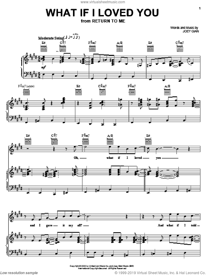 What If I Loved You sheet music for voice, piano or guitar by Joey Gian, intermediate skill level