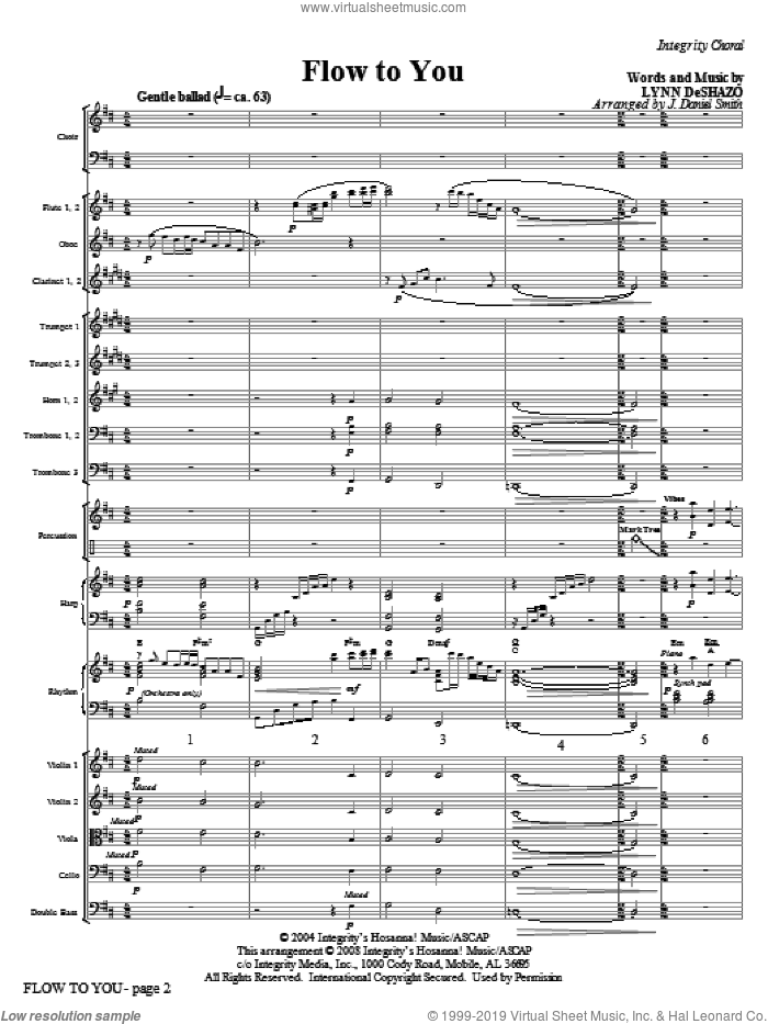 Flow To You (COMPLETE) sheet music for orchestra/band (Orchestra) by Lynn DeShazo and J. Daniel Smith, intermediate skill level