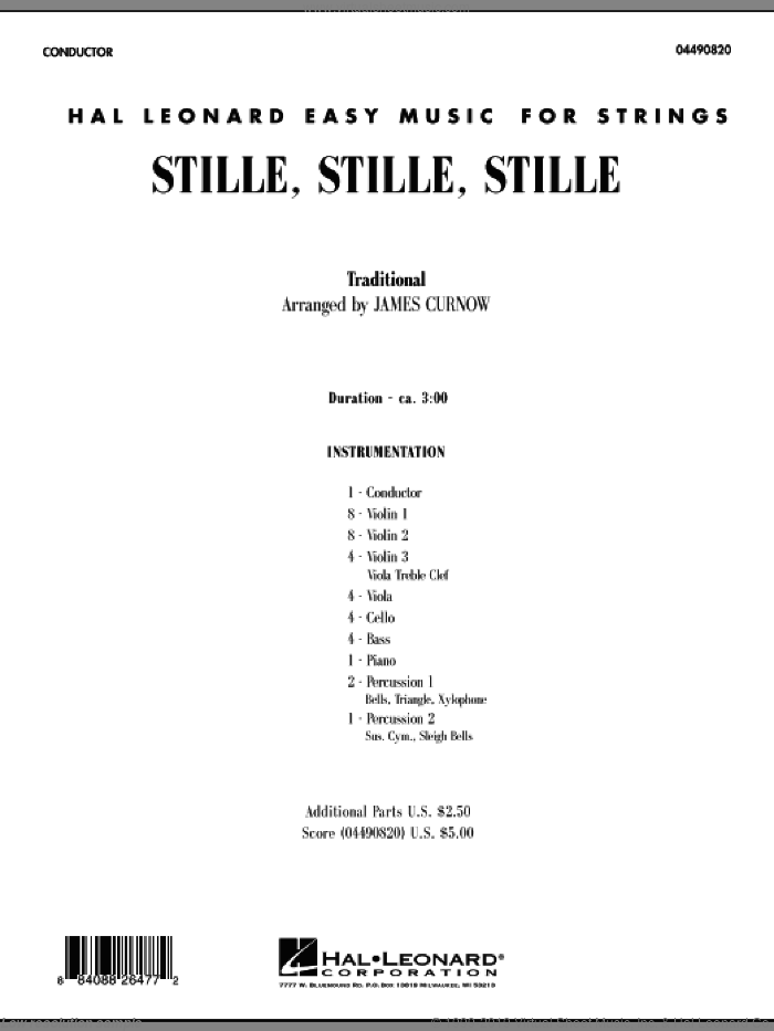 Stille, Stille, Stille (COMPLETE) sheet music for orchestra by James Curnow, intermediate skill level