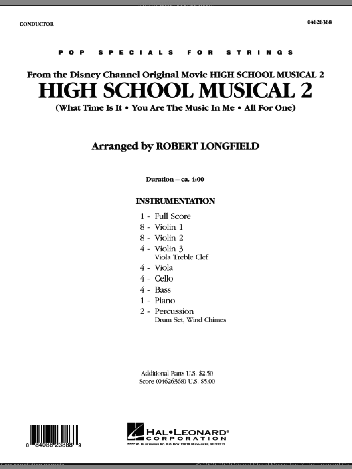 High School Musical 2 (COMPLETE) sheet music for orchestra by Matthew Gerrard, Jamie Houston, Robbie Nevil and Robert Longfield, intermediate skill level