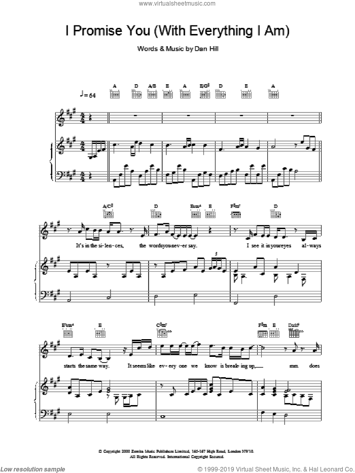 I Promise You sheet music for voice, piano or guitar by Backstreet Boys, intermediate skill level