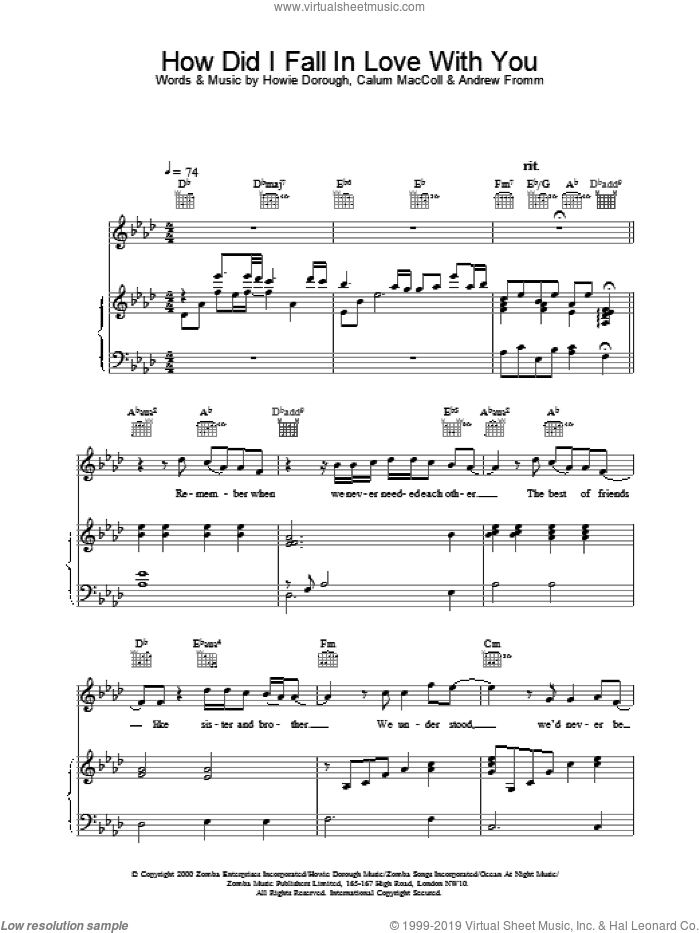 How Did I Fall In Love With You sheet music for voice, piano or guitar by Backstreet Boys, intermediate skill level
