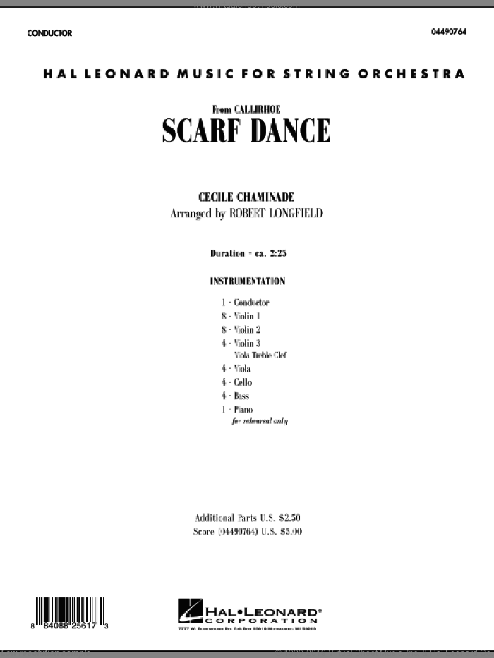 Scarf Dance (from 'Callirhoe') (COMPLETE) sheet music for orchestra by Robert Longfield and Cecile Chaminade, classical score, intermediate skill level