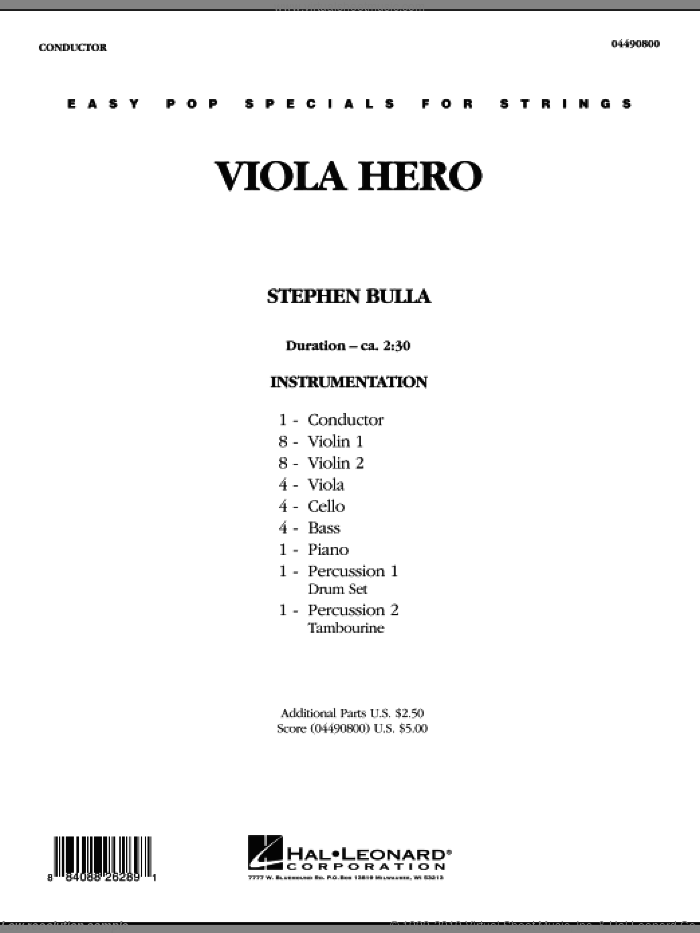 Viola Hero (COMPLETE) sheet music for orchestra by Stephen Bulla, intermediate skill level