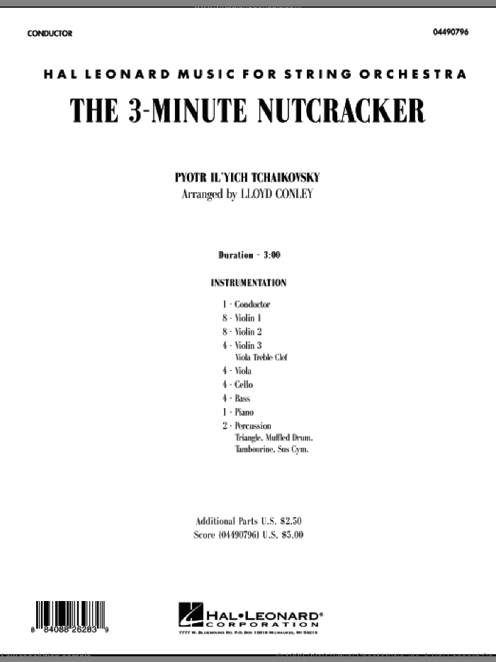 The 3-Minute Nutcracker (COMPLETE) sheet music for orchestra by Pyotr Ilyich Tchaikovsky and Lloyd Conley, classical score, intermediate skill level