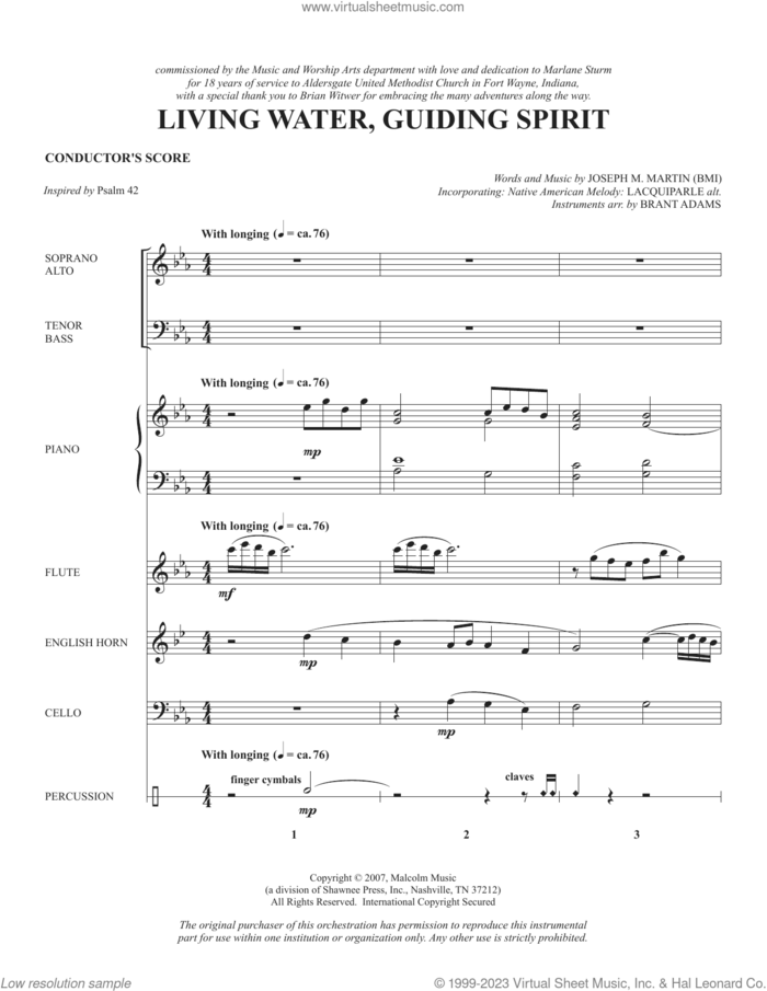 Living Water, Guiding Spirit (COMPLETE) sheet music for orchestra/band by Joseph M. Martin, intermediate skill level