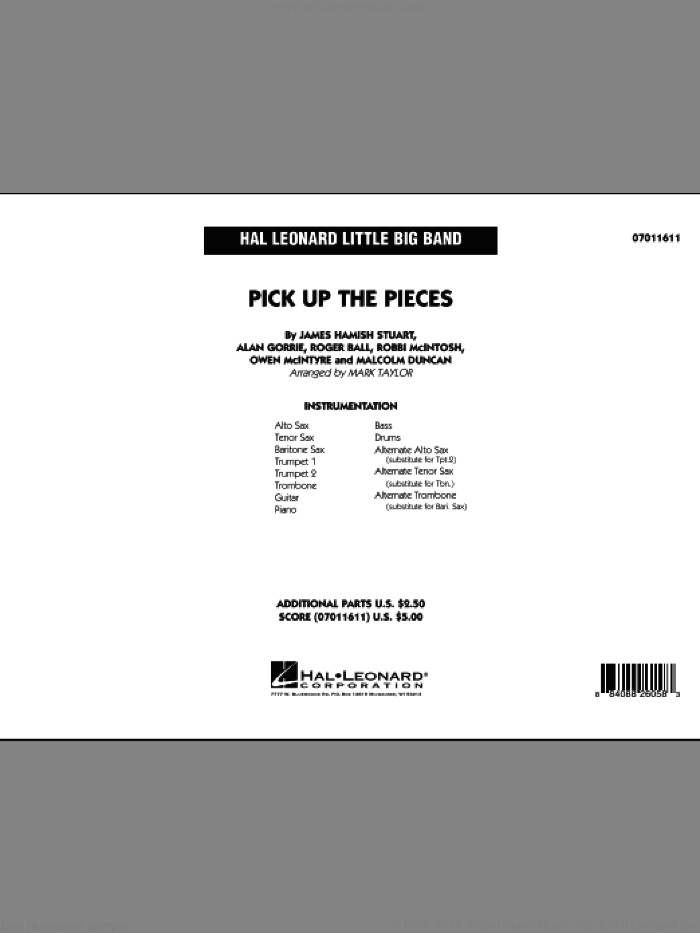 Pick up the Pieces (COMPLETE) sheet music for jazz band by Mark Taylor and Average White Band, intermediate skill level